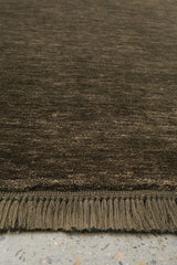 Hand-Loomed Brown Tassel Wool Rug