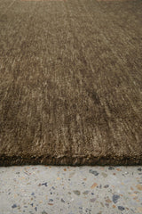 Hand-Loomed Brown Tassel Wool Rug