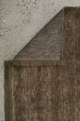 Hand-Loomed Brown Tassel Wool Rug