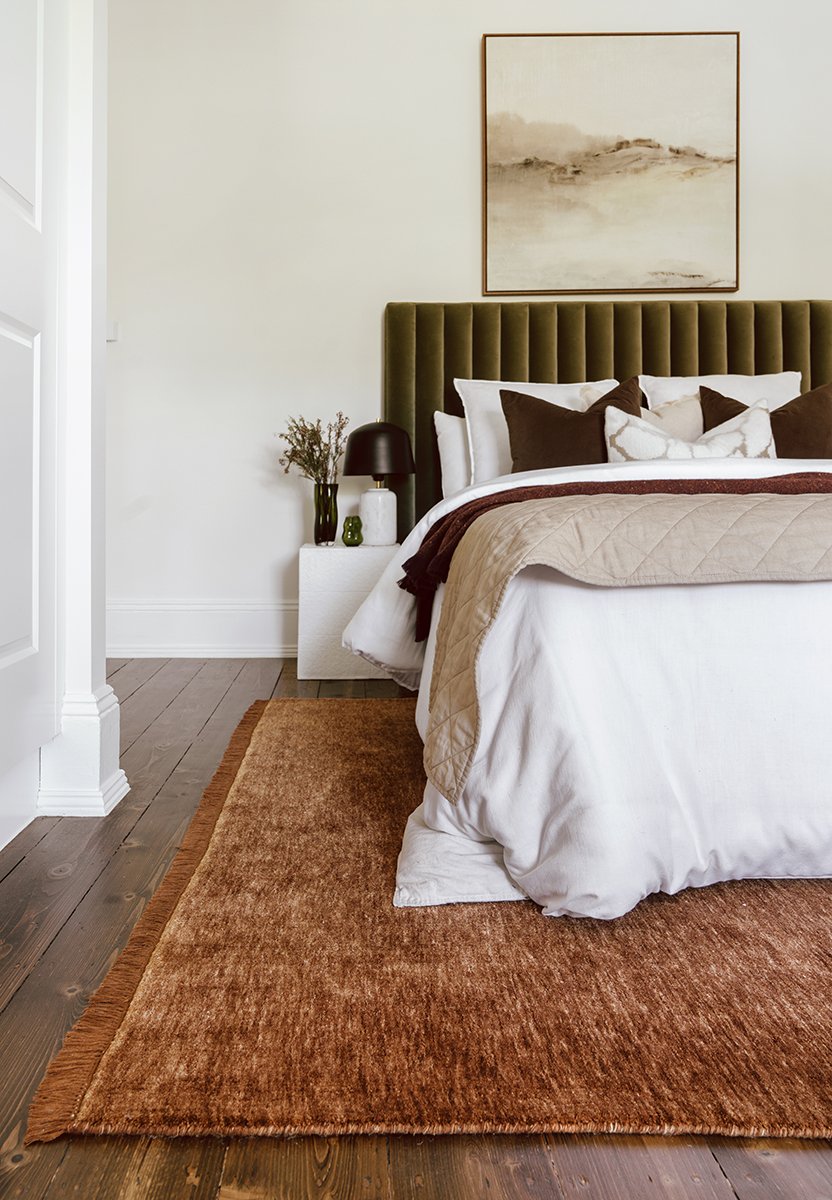 Hand-Loomed Caramel Tassel Wool Rug