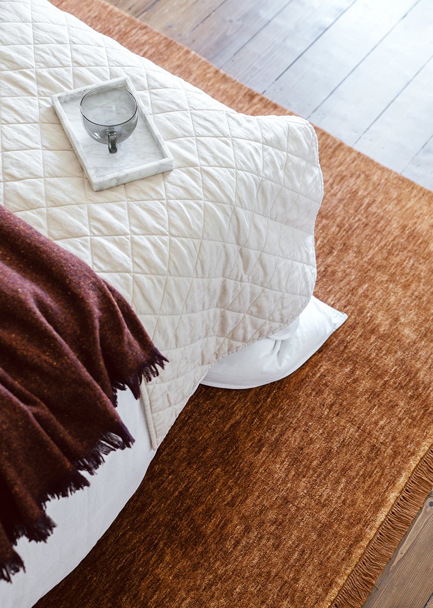 Hand-Loomed Caramel Tassel Wool Rug