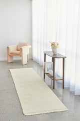 Hand-Loomed Cream Tassel Wool Rug