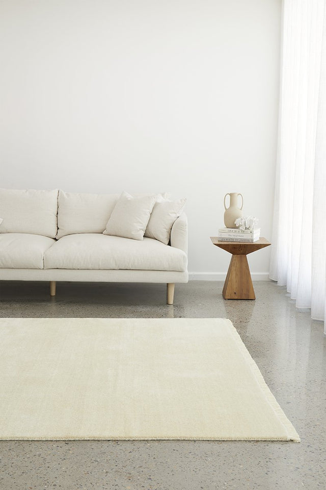 Hand-Loomed Cream Tassel Wool Rug - Lost Design Society