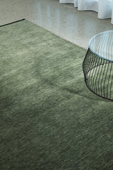 Hand-Loomed Forest Green Tassel Wool Rug