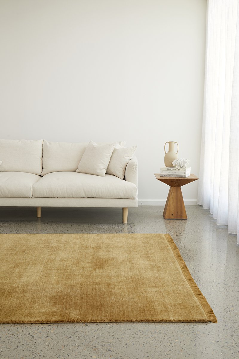 Hand-Loomed Honey Tassel Wool Rug