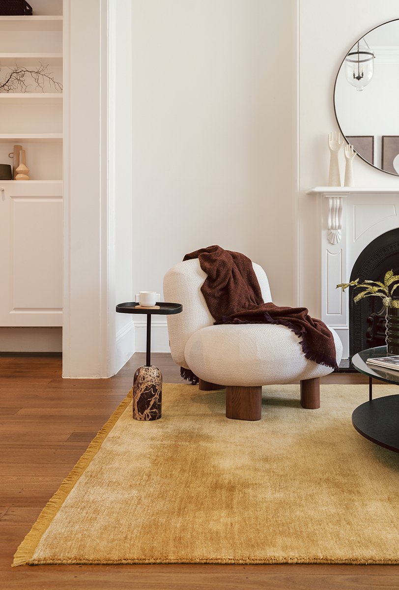 Hand-Loomed Honey Tassel Wool Rug