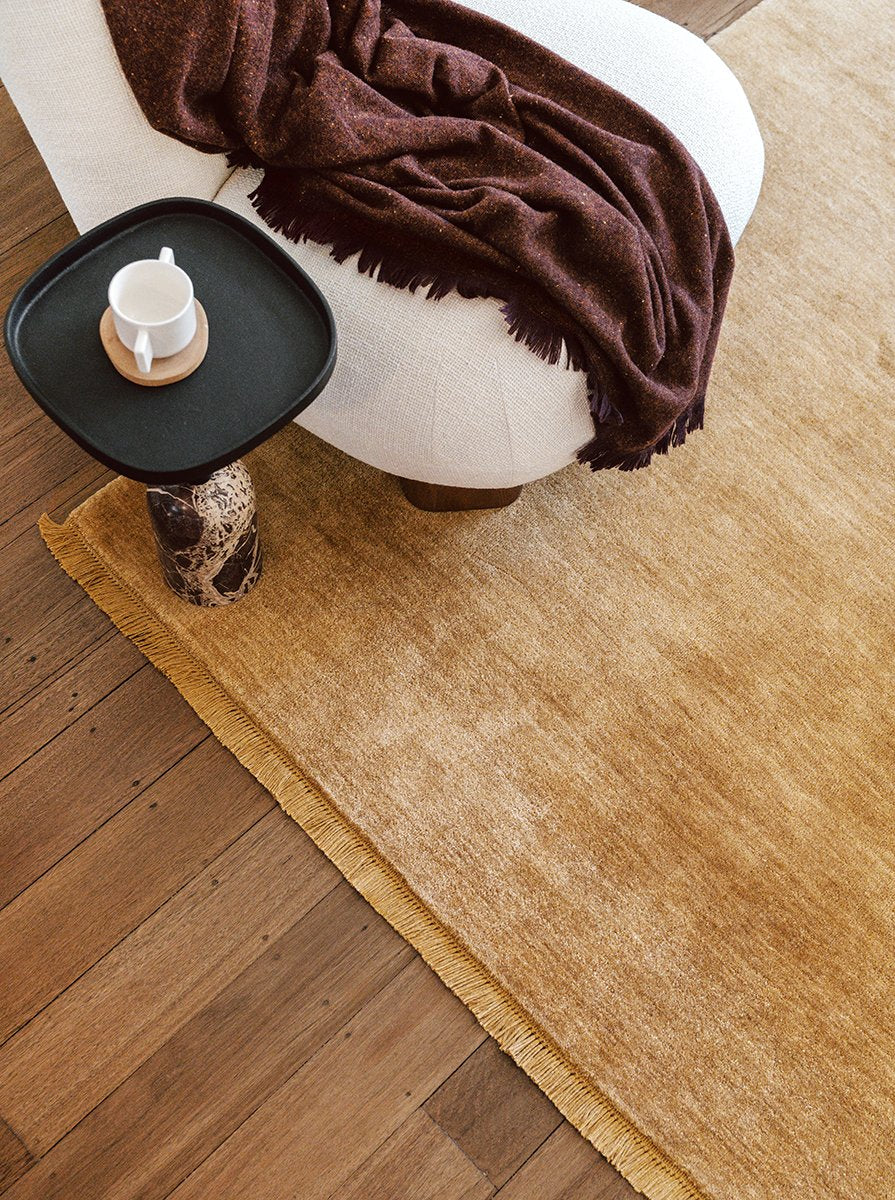 Hand-Loomed Honey Tassel Wool Rug