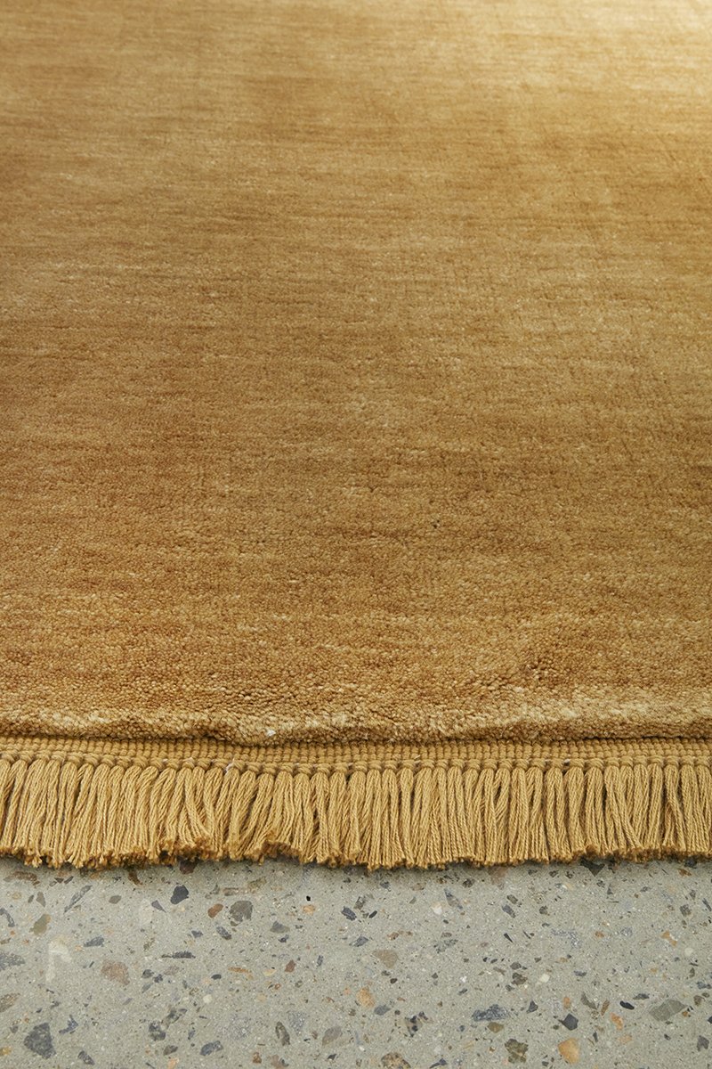 Hand-Loomed Honey Tassel Wool Rug
