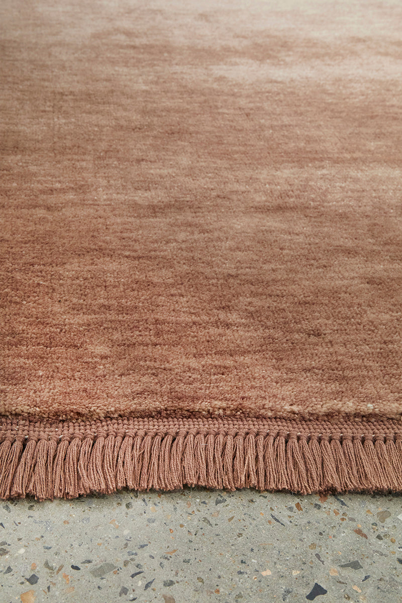 Hand-Loomed Mocha Tassel Wool Rug