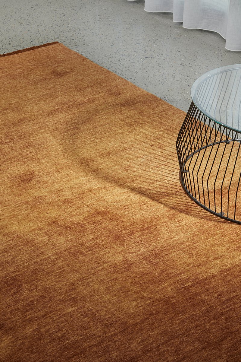 Hand-Loomed Terracotta Tassel Wool Rug