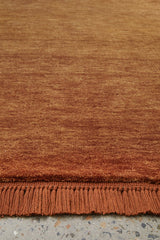 Hand-Loomed Terracotta Tassel Wool Rug