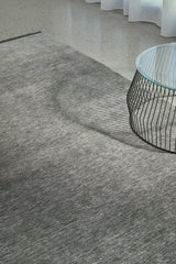 Hand-Loomed Seal Grey Tassel Wool Rug