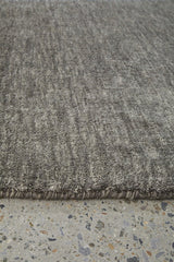 Hand-Loomed Seal Grey Tassel Wool Rug