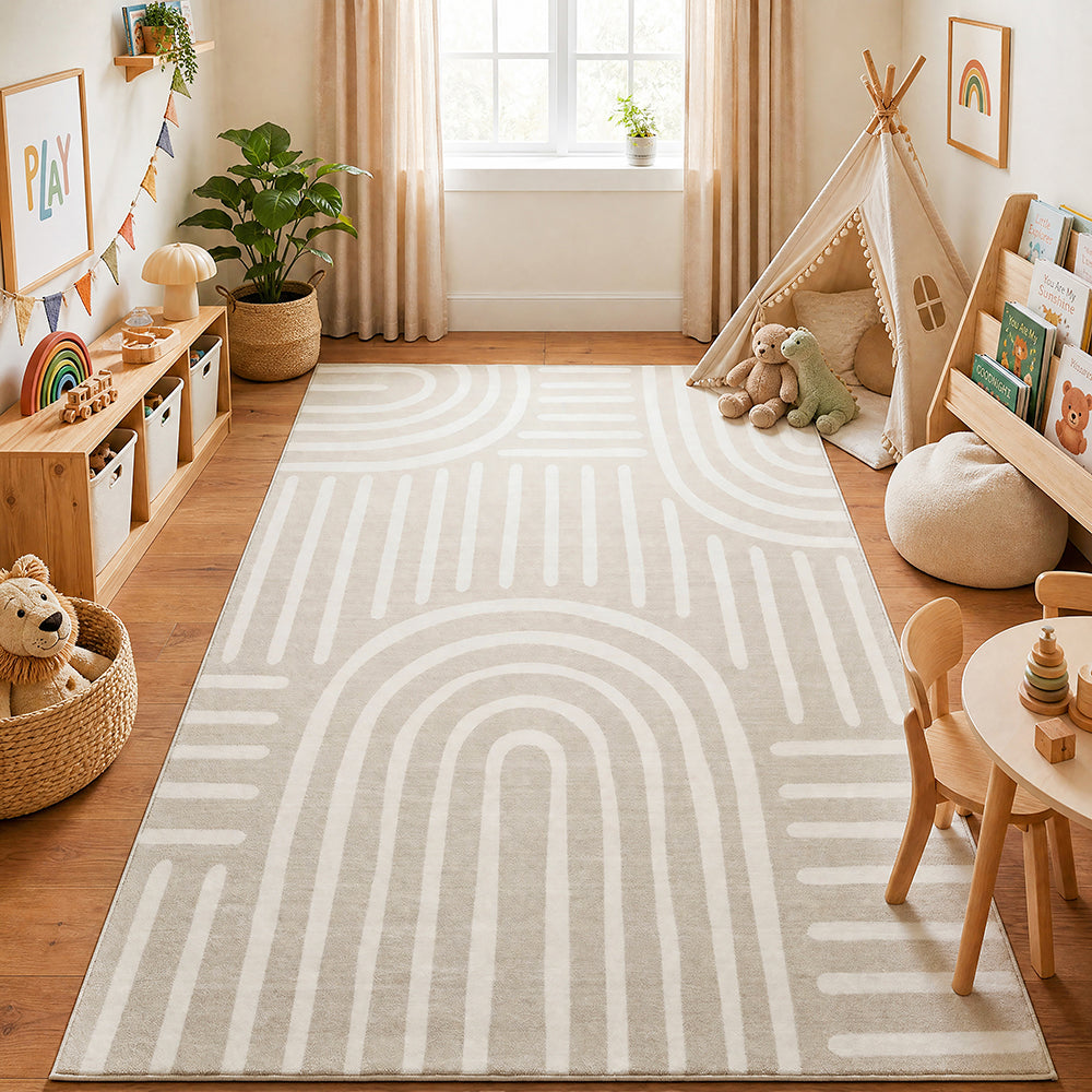Natural Beige Arch Memory Foam Rug