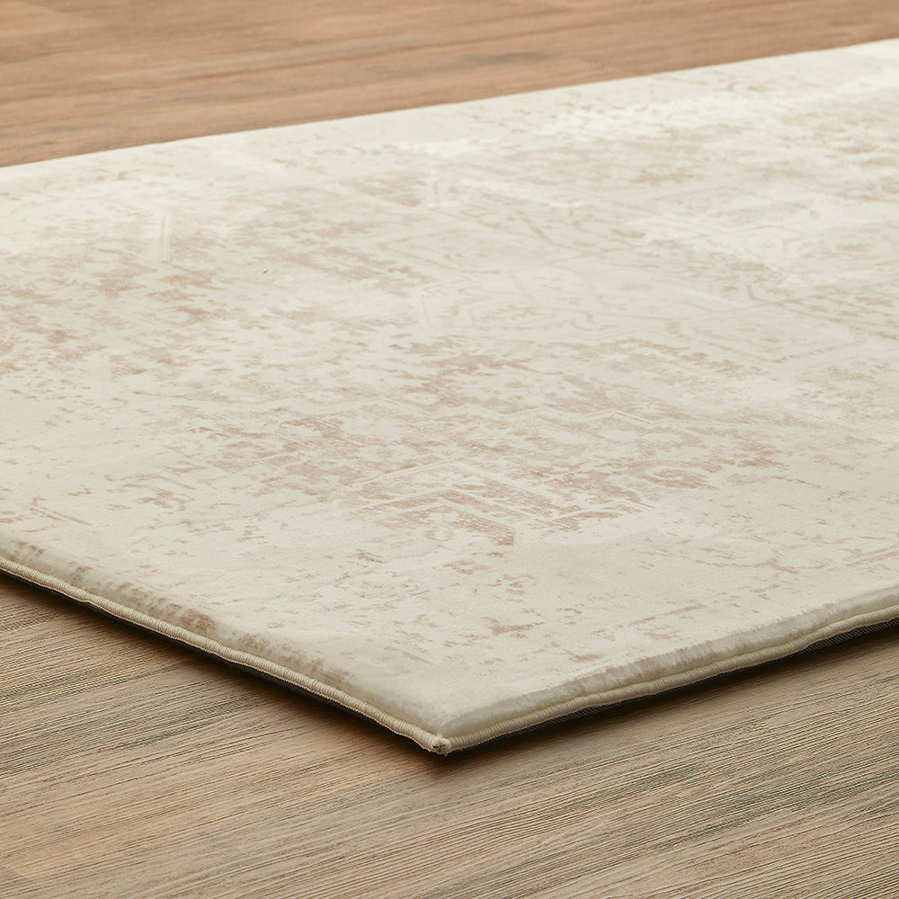 Beige Medallion Memory Foam Rug