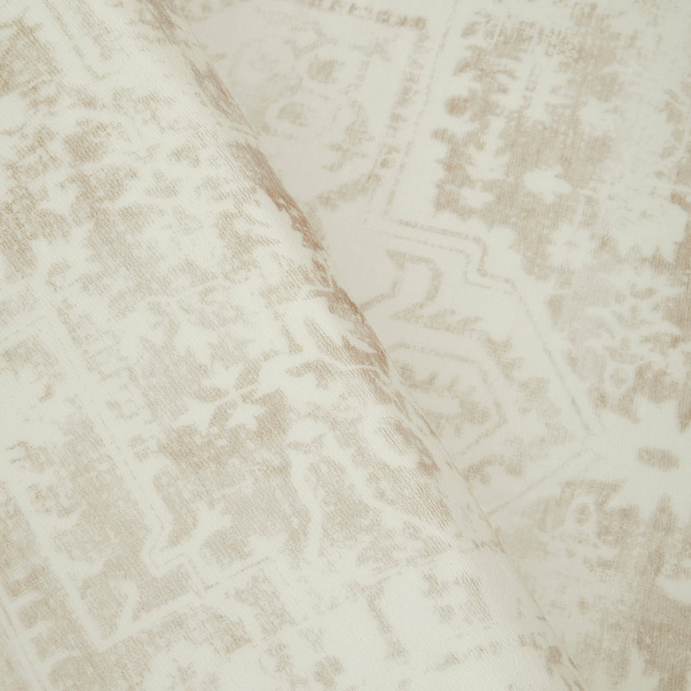 Beige Medallion Memory Foam Rug