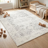 Silver Medallion Memory Foam Rug