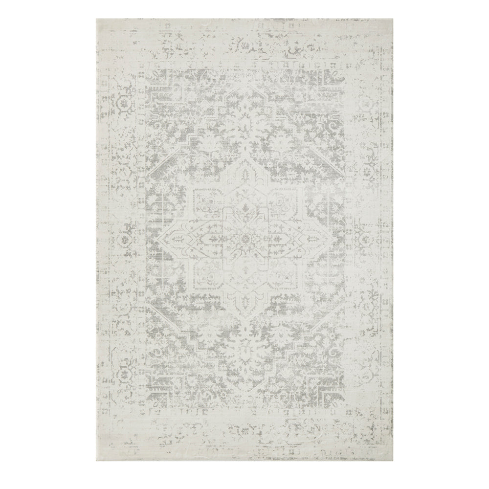 Silver Medallion Memory Foam Rug