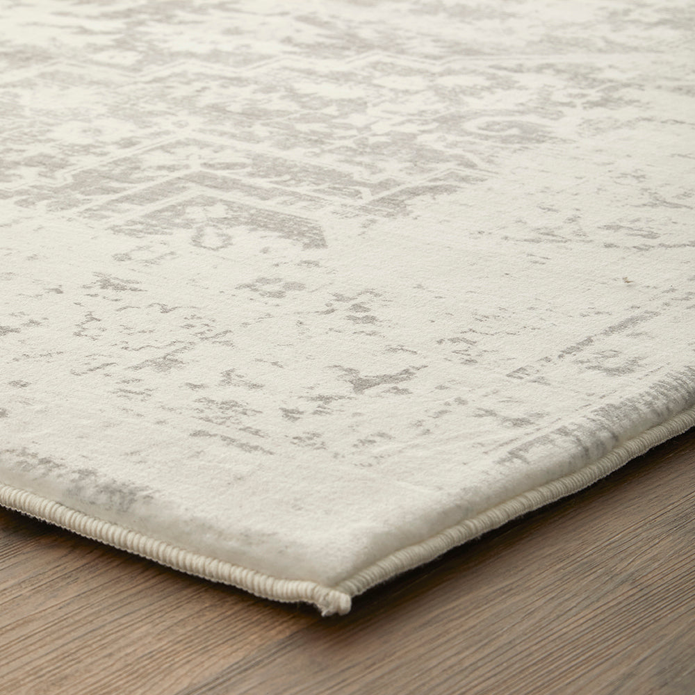 Silver Medallion Memory Foam Rug