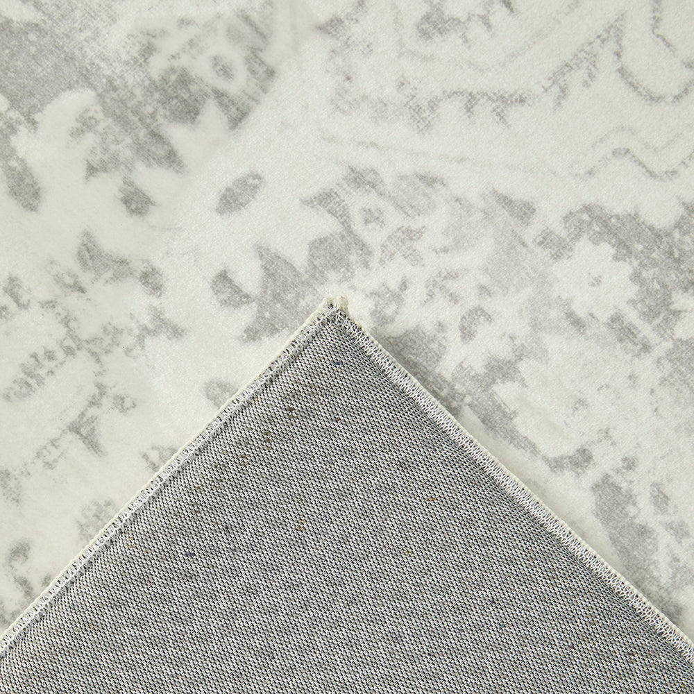 Silver Medallion Memory Foam Rug