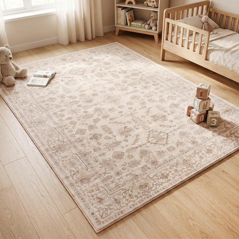 Champagne Botanical Memory Foam Rug