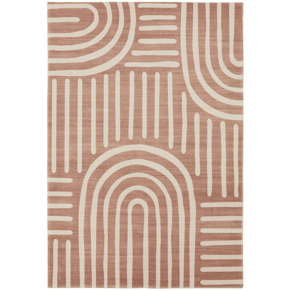 Terracotta Brown Arch Memory Foam Rug