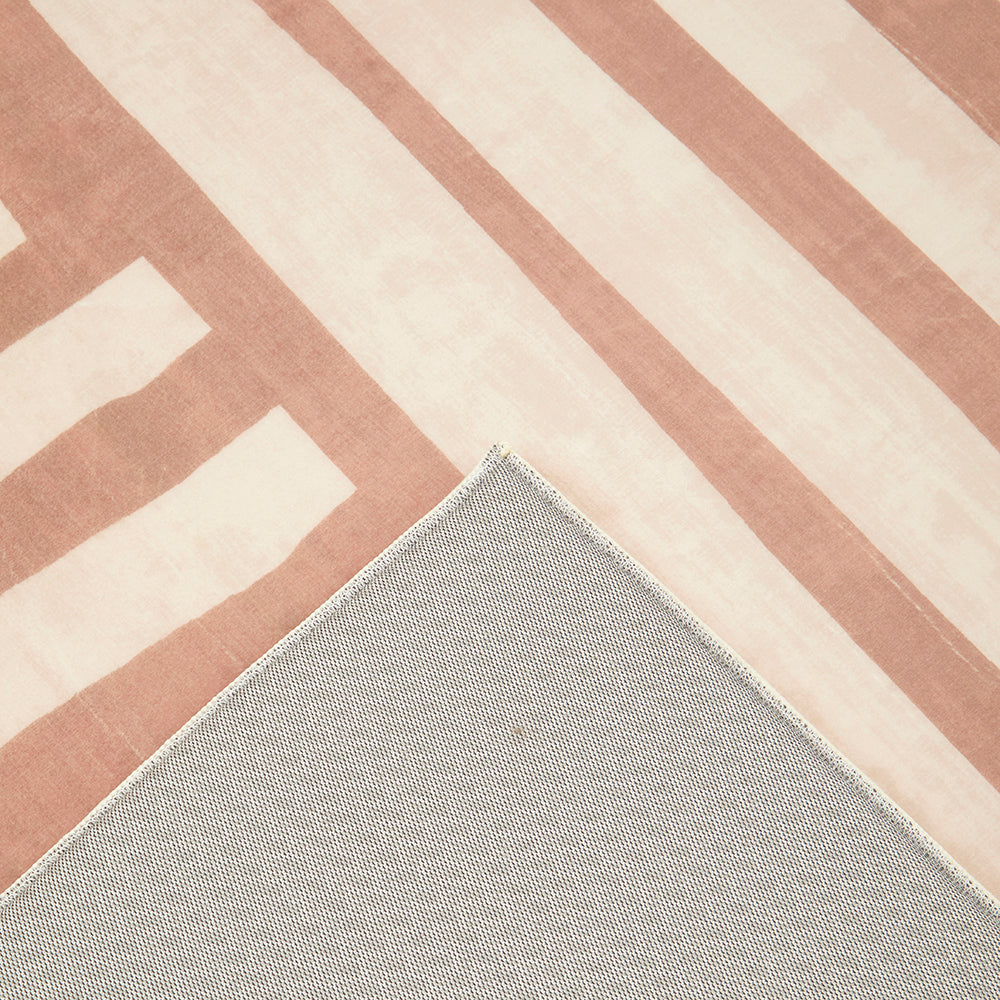 Brown Abstract Block Memory Foam Rug