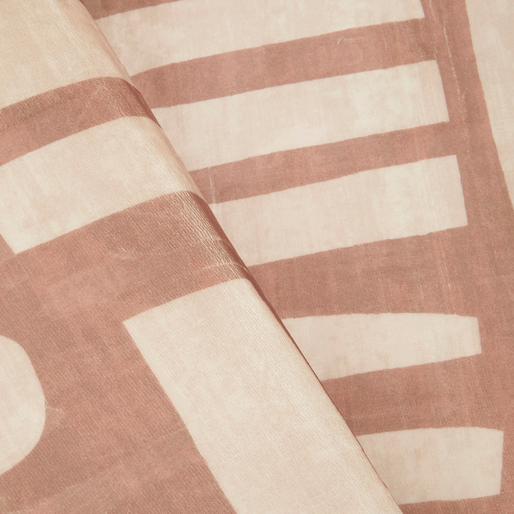 Brown Abstract Block Memory Foam Rug