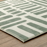 Sage Green Abstract Block Memory Foam Rug