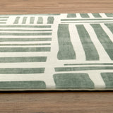 Sage Green Abstract Block Memory Foam Rug
