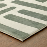 Sage Green Abstract Block Memory Foam Rug