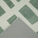 Sage Green Abstract Block Memory Foam Rug