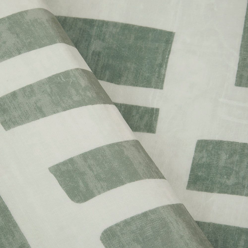Sage Green Abstract Block Memory Foam Rug