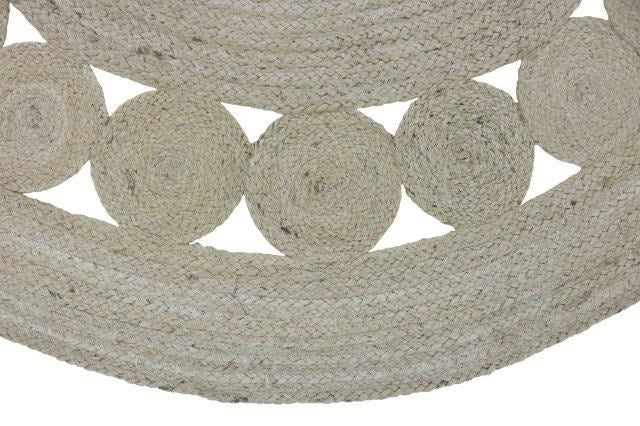 Round Bleach Dot Rose Jute Rug