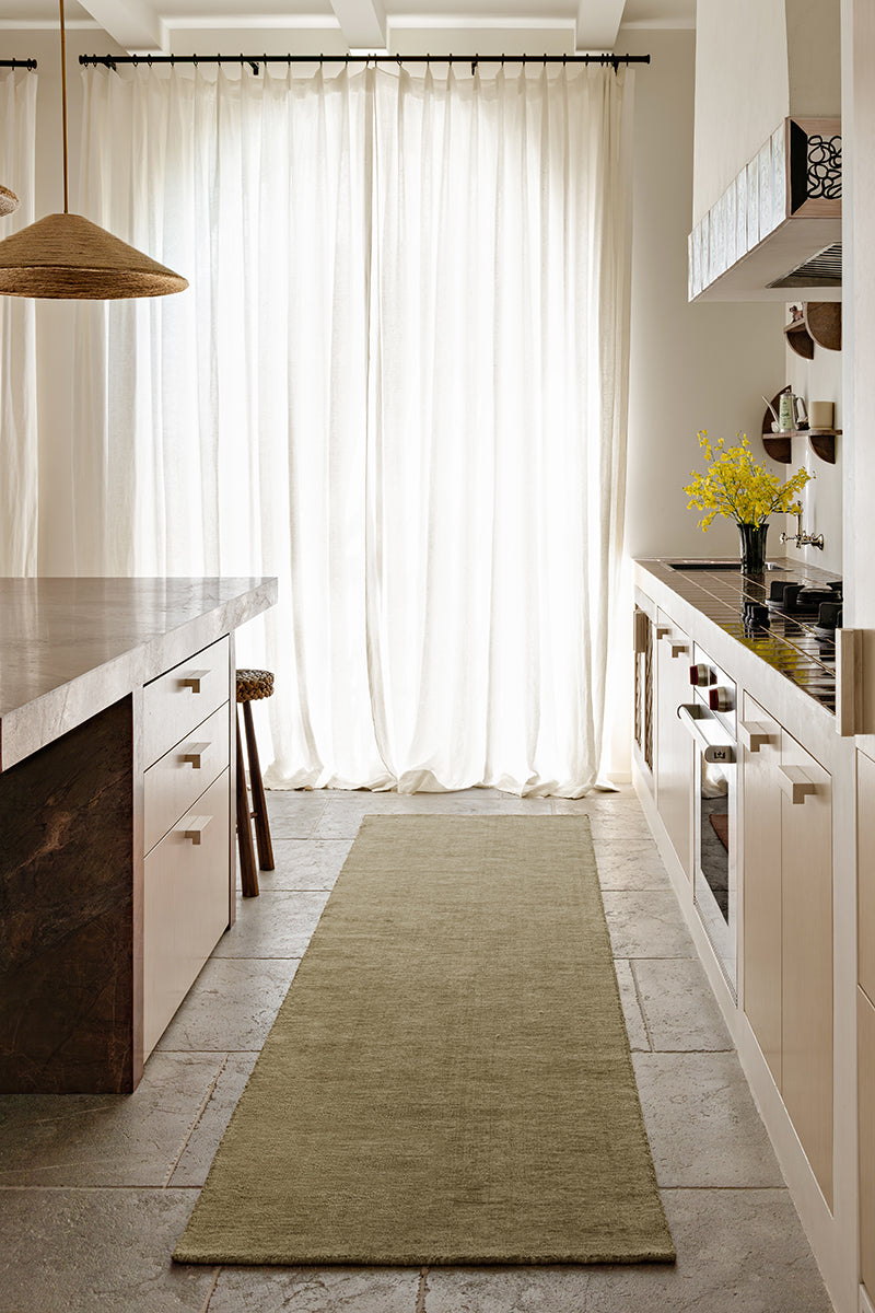 Darren Palmer Olive Green Wool Rug