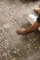 Rustic Floral Fringed Rug