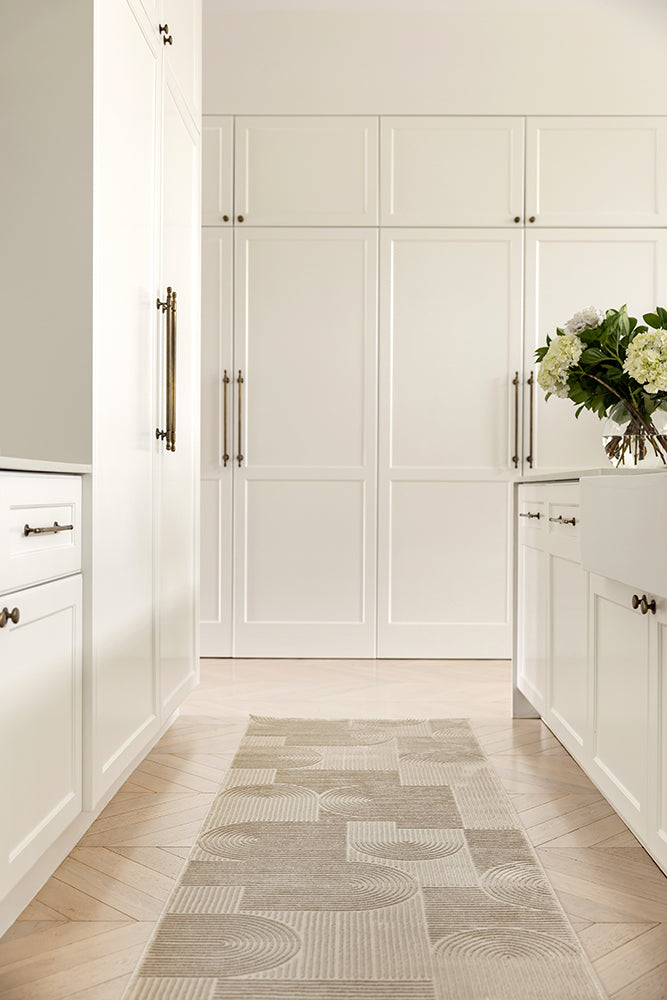 Art Deco Raking Linen Rug