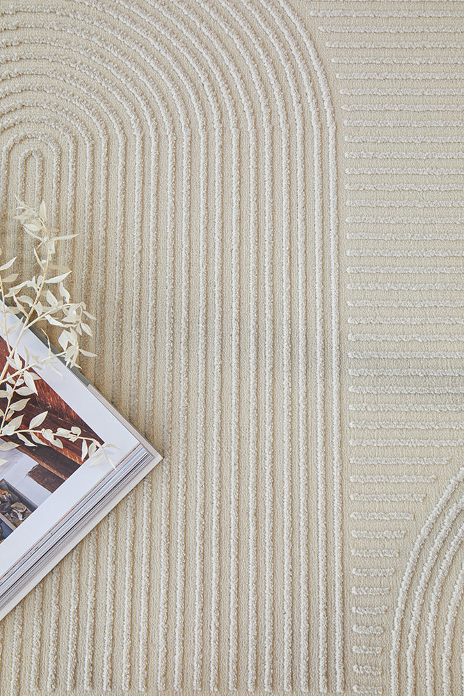 Art Deco Raking Linen Rug