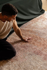 Darren Palmer Sunset Drift Rust Transitional Fringed Rug