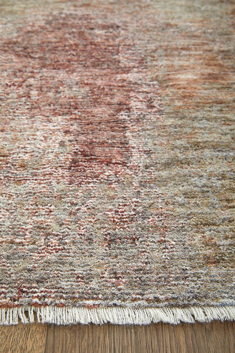 Darren Palmer Sunset Drift Rust Transitional Fringed Rug