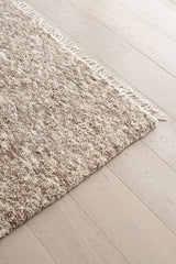 Terra Brown Wool Fringe Rug