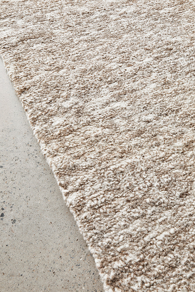 Terra Brown Wool Fringe Rug