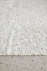 Terra Silver Wool Fringe Rug