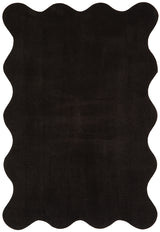 Waveform Black Washable Rug