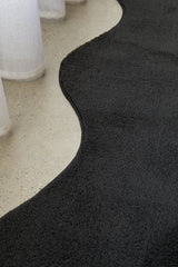 Waveform Black Washable Rug