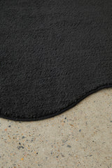 Waveform Black Washable Rug