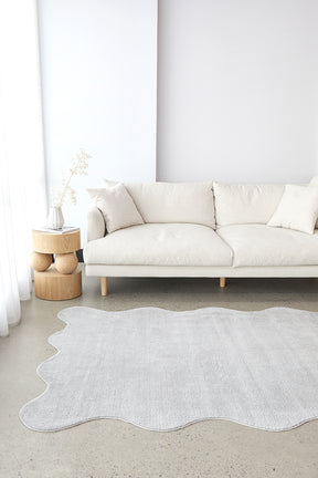 Waveform Silver Washable Rug - Lost Design Society