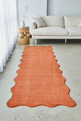 Waveform Terracotta Washable Rug