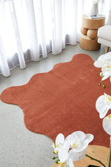 Waveform Terracotta Washable Rug
