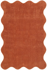 Waveform Terracotta Washable Rug